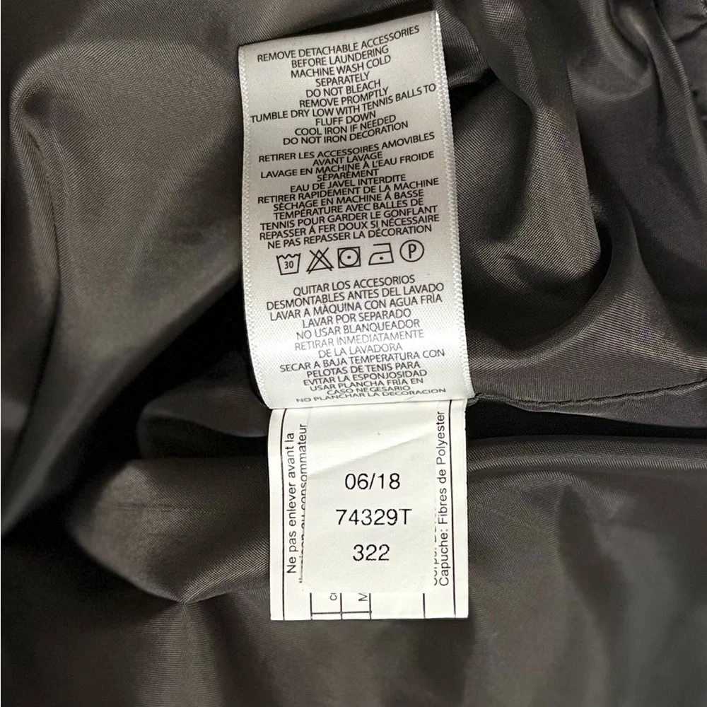 Lauren Ralph Lauren grey zip up snap‎ down waterfowl feather coat women's small